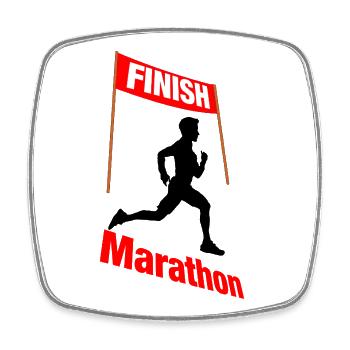Marathon Finish Runner – Victory - Square fridge magnet - white - Front