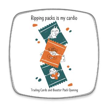 Packs zu rippen ist mein Cardio Cards Booster Pack - Viereckiger Kühlschrankmagnet - Weiß - Vorne