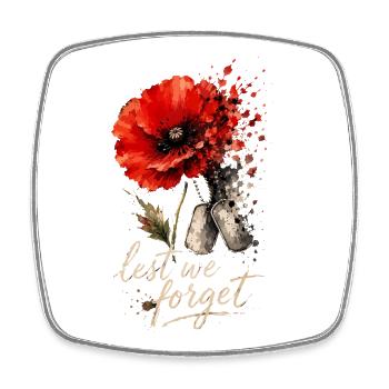 We Forget Poppy Weight | Remembrance Day - Square fridge magnet - white - Front