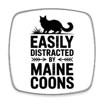 Maine Coon Sprüche Katze Witz Maine Coon Geschenk  - Viereckiger Kühlschrankmagnet - Weiß - Vorne