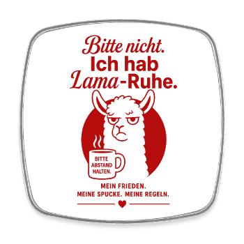 Bitte Nicht Ich Hab Lama Ruhe - Viereckiger Kühlschrankmagnet - Weiß - Vorne