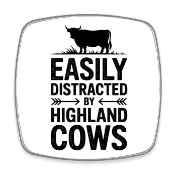 Dictions des Highlands écossais sur les bovins : cadeau amusant - Magnet carré - blanc - Devant