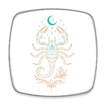 Signe du Signe du Scorpion – Symbole Mystique - Magnet carré - blanc - Devant
