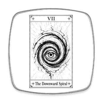 Die Abwärtsspirale | Tarotkarte - Viereckiger Kühlschrankmagnet - Weiß - Vorne