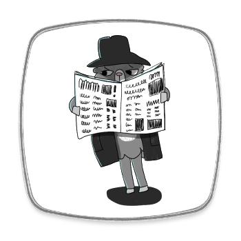 Llama Undercover - Square fridge magnet - white - Front