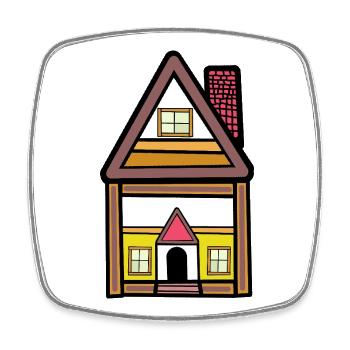 Haus Traumhaus Hütte wohnen Immobilie  - Viereckiger Kühlschrankmagnet - Weiß - Vorne