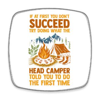 Camping Bonfire Camp Life Forest Camper - Square fridge magnet - white - Front