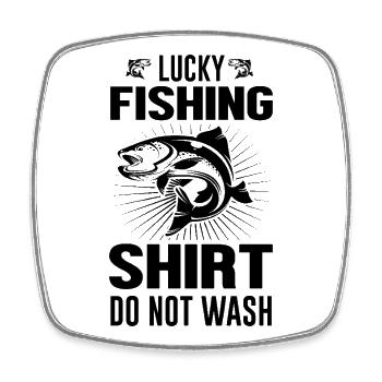 Lucky_fishing - Square fridge magnet - white - Front