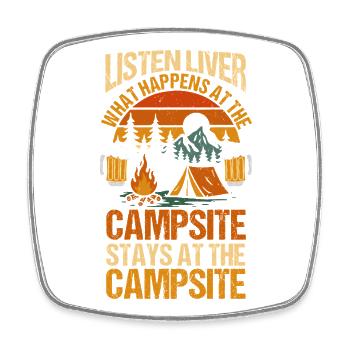 Camping Bonfire Camp Life Forest Camper - Square fridge magnet - white - Front