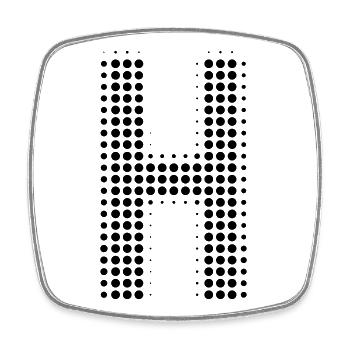 Buchstabe H – Punktmuster Initial Design - Viereckiger Kühlschrankmagnet - Weiß - Vorne