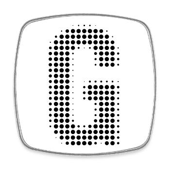 Buchstabe G – Punktmuster Initial Design - Viereckiger Kühlschrankmagnet - Weiß - Vorne