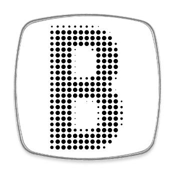 Buchstabe B – Punktmuster Initial Design - Viereckiger Kühlschrankmagnet - Weiß - Vorne