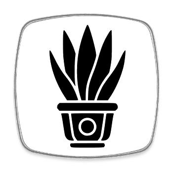 Aloe Vera Houseplant Flower Shop Logo Florist - Square fridge magnet - white - Front