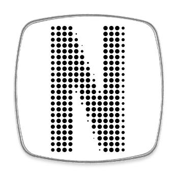 Buchstabe N – Punktmuster Initial Design - Viereckiger Kühlschrankmagnet - Weiß - Vorne