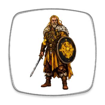 Rune Warriors in Firefur - Square fridge magnet - white - Front