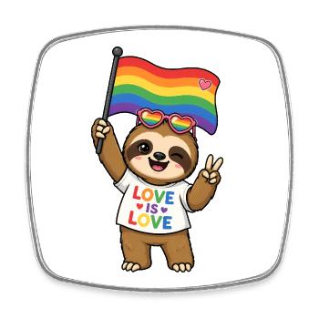 CSD LGBTQ gay lesbian queer rainbow flag - Square fridge magnet - white - Front