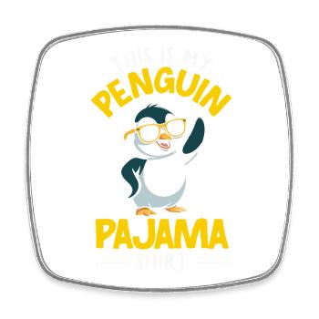Pingouin mignon - Cadeau pour l’amoureux des manchots - Magnet carré - blanc - Devant
