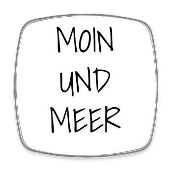 Moin und Meer - Viereckiger Kühlschrankmagnet - Weiß - Vorne