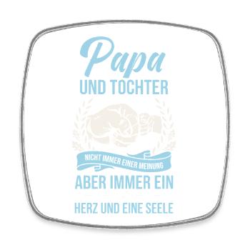 Papa und Tochter: Herz und Seele - Viereckiger Kühlschrankmagnet - Weiß - Vorne