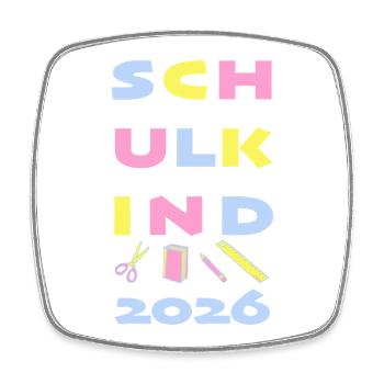 Schulkind 2026 Einschulung pastell - Viereckiger Kühlschrankmagnet - Weiß - Vorne