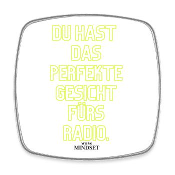 Neon Typo: Du hast das perfekte Gesicht - Viereckiger Kühlschrankmagnet - Weiß - Vorne