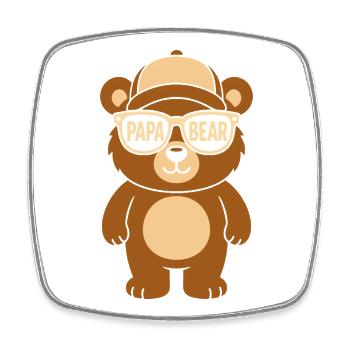 Papa Bear - Viereckiger Kühlschrankmagnet - Weiß - Vorne