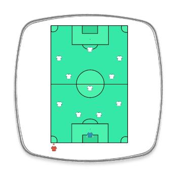 Moderne 433 Football-Offensivtaktiken - Viereckiger Kühlschrankmagnet - Weiß - Vorne