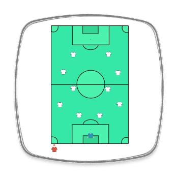 Klassisches 442 Football Tactical Pitch Design - Viereckiger Kühlschrankmagnet - Weiß - Vorne