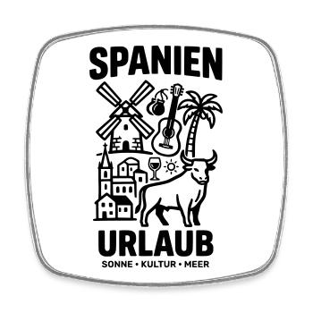 Spanien Urlaub - Viereckiger Kühlschrankmagnet - Weiß - Vorne