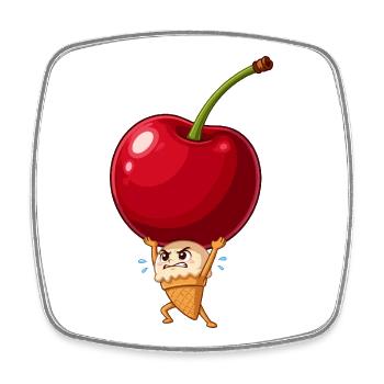 Glace Cherry Lifting - Magnet carré - blanc - Devant