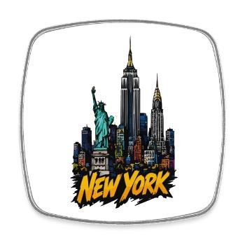 New York Skyline Graffiti Style - Magnet carré - blanc - Devant