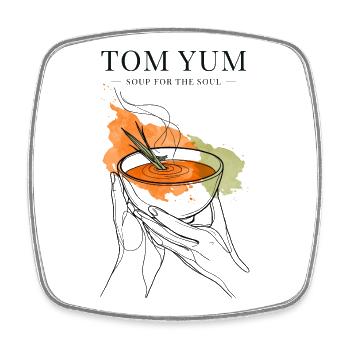 Tom Yum Love - Magnet carré - blanc - Devant