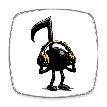 musical note - Square fridge magnet - white - Front