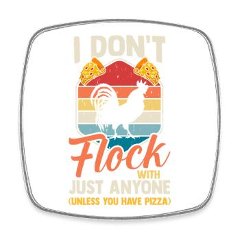 Farmer Rooster Flock Poultry Pizza Chicken - Viereckiger Kühlschrankmagnet - Weiß - Vorne