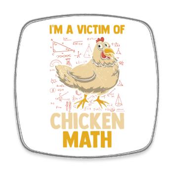 Farmer Rooster Flock Poultry Math Chicken - Viereckiger Kühlschrankmagnet - Weiß - Vorne