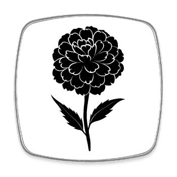 Fleur de souci - Magnet carré - blanc - Devant