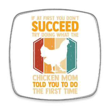 Farmer Rooster Flock Poultry Chicken Mom Mother - Square fridge magnet - white - Front