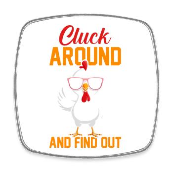 Farmer Rooster Flock Poultry Chicken - Square fridge magnet - white - Front