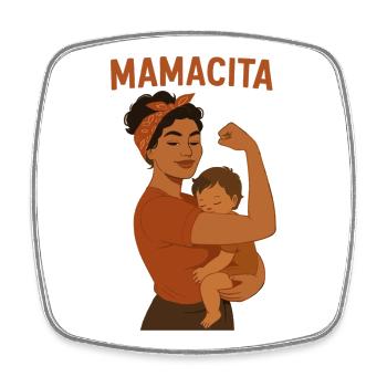Mamacita Shirt – Stolze Mama & Kind Design - Viereckiger Kühlschrankmagnet - Weiß - Vorne