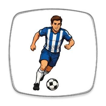 Football bleu et blanc - Magnet carré - blanc - Devant