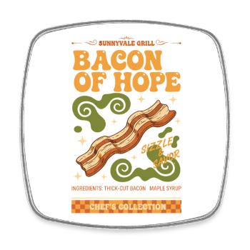 Breakfast Bacon Of Hope Brunch Coffee Maple Syrup - Square fridge magnet - white - Front