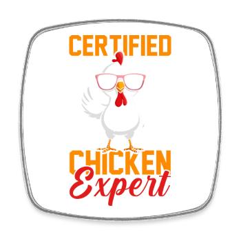 Farmer Rooster Flock Poultry Chicken - Viereckiger Kühlschrankmagnet - Weiß - Vorne
