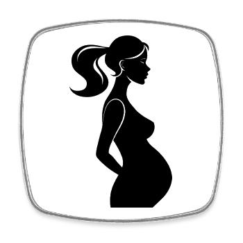 Femme enceinte - Magnet carré - blanc - Devant