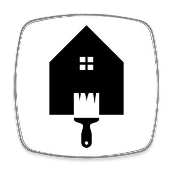 Painter House Brush Logo - Square fridge magnet - white - Front