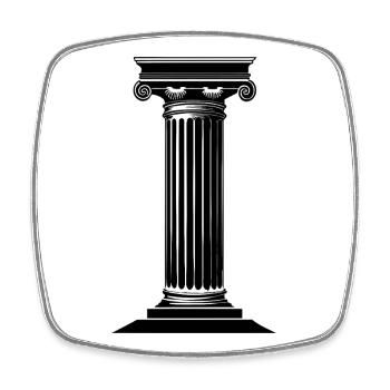 Römische Säule - Viereckiger Kühlschrankmagnet - Weiß - Vorne