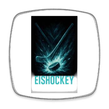 Puissance du hockey sur glace : Stick & Puck - Magnet carré - blanc - Devant