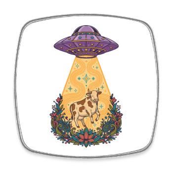 Spiritualität Meditation Heilige Geometrie Lotus - Viereckiger Kühlschrankmagnet - Weiß - Vorne