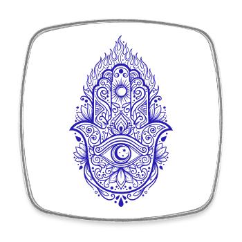 Méditation de spiritualité Géométrie de la fleur de lotus - Magnet carré - blanc - Devant