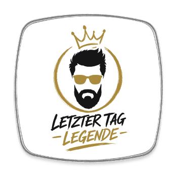 Letzter Tag Legende JGA - Viereckiger Kühlschrankmagnet - Weiß - Vorne