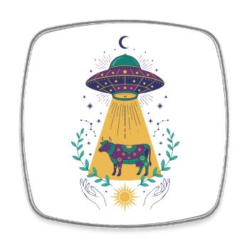 Symbole de la Géométrie Sacrée de la Méditation Spirituale - Magnet carré - blanc - Devant